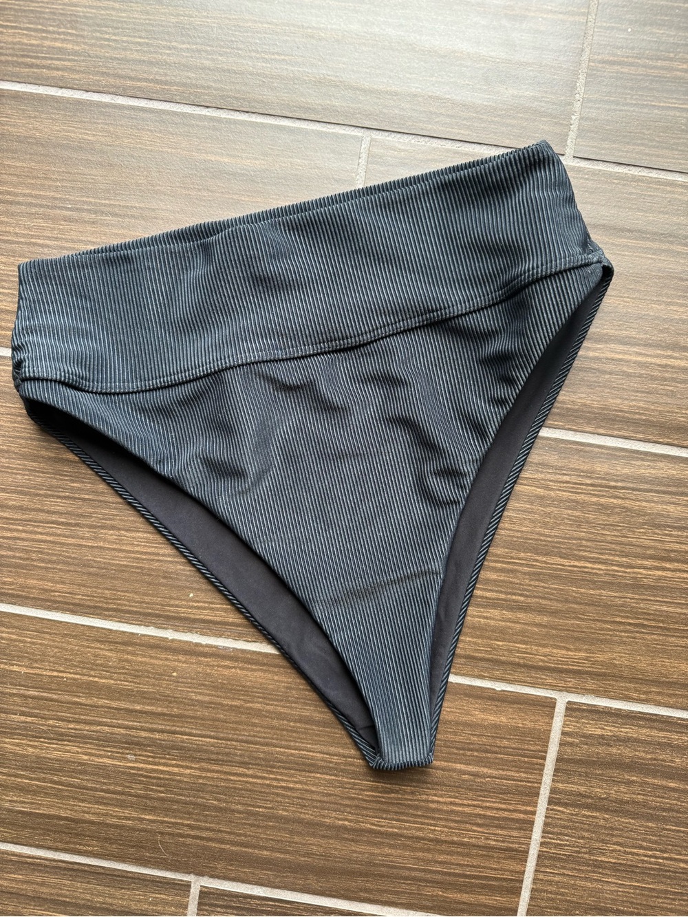 Beach Riot Ribbed High-Waist Bikini Bottom - Black